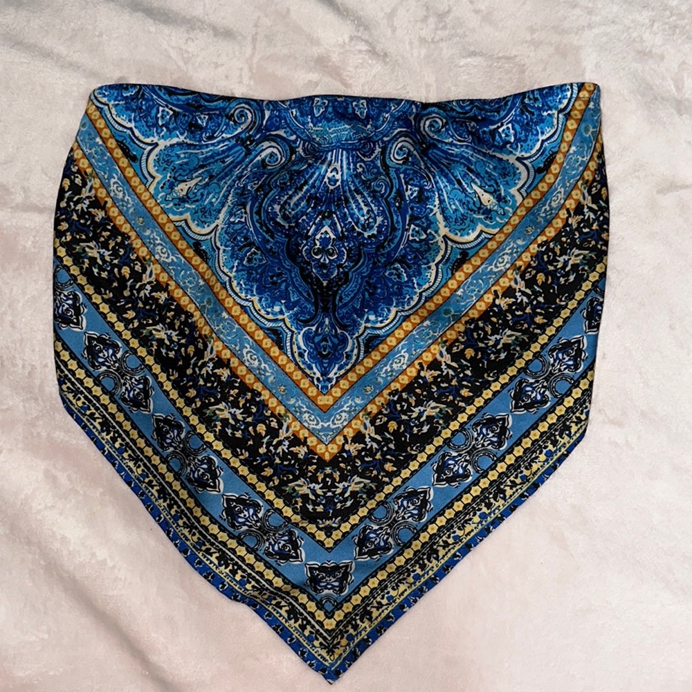 Paisley Blue Crop Top